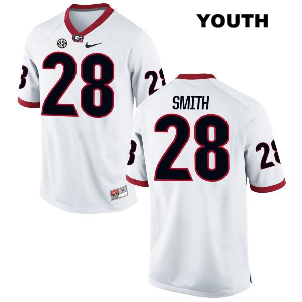 Georgia Bulldogs Youth KJ Smith #28 NCAA Authentic White Nike Stitched College Football Jersey XZZ7656ZE